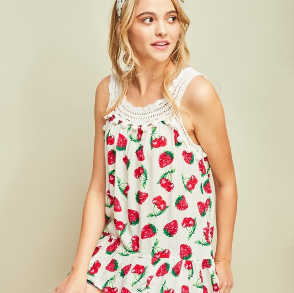 Strawberry Ruffle Top - Picture 2 of 6